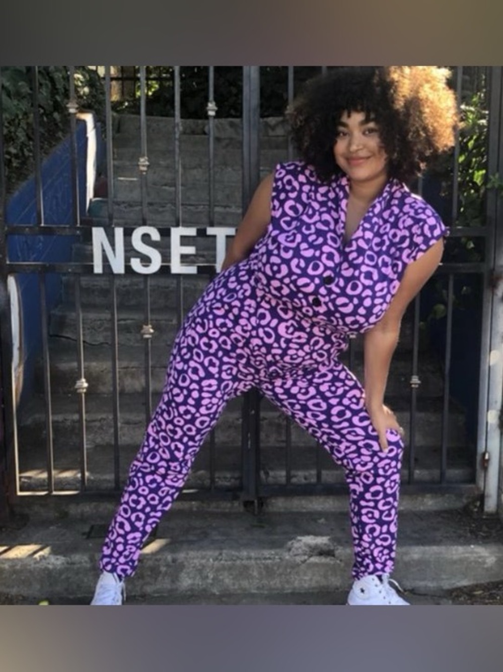 Nooworks Cheetah Leopard Print Jumpsuit Magic Suit Large